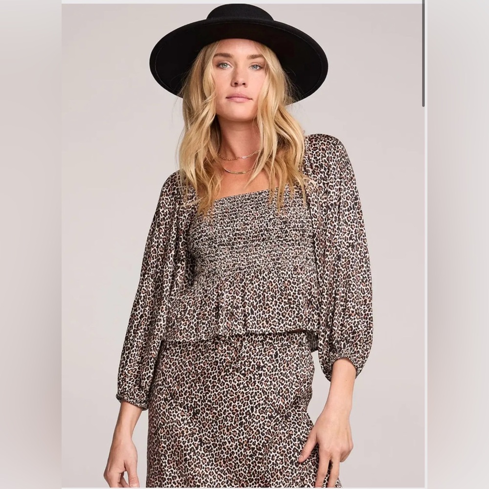 NWT Saltwater Luxe Lelani Leopard Smoked Top Size Large